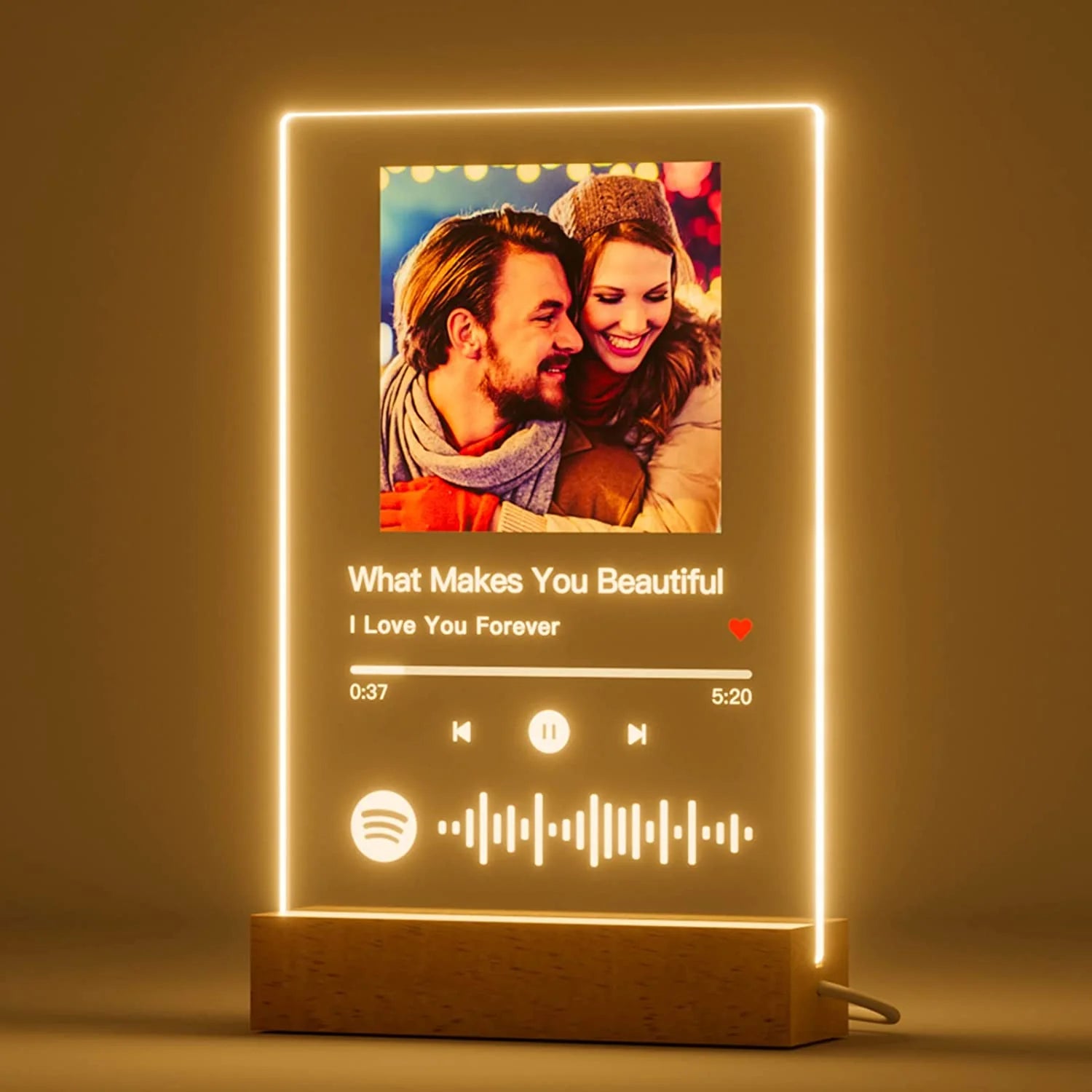 Customizable Spotify Photo Music Plaque Night Light