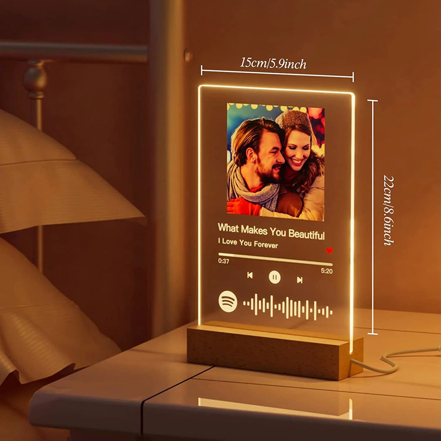 Customizable Spotify Photo Music Plaque Night Light