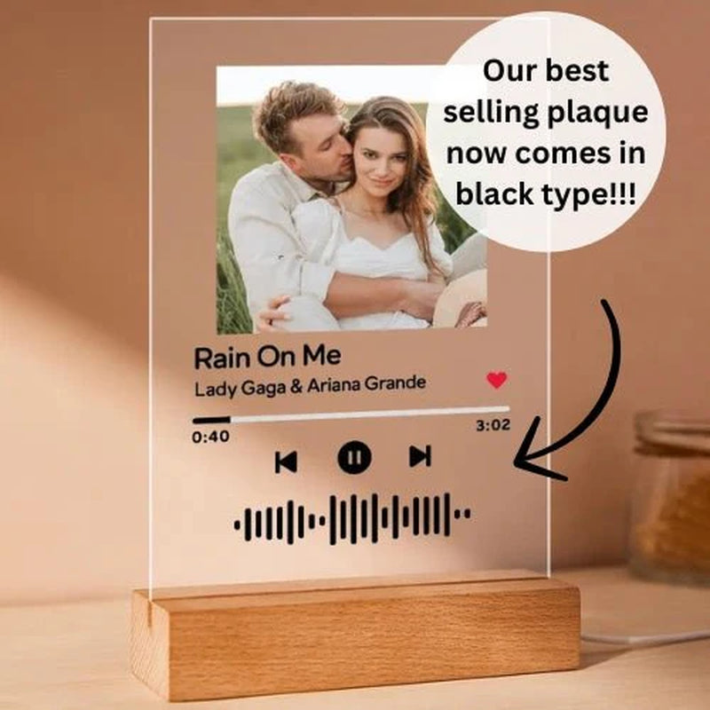 Customizable Spotify Photo Music Plaque Night Light