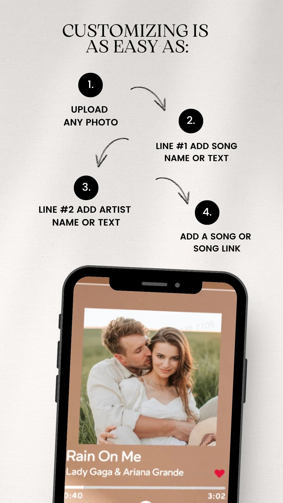 Customizable Spotify Photo Music Plaque Night Light