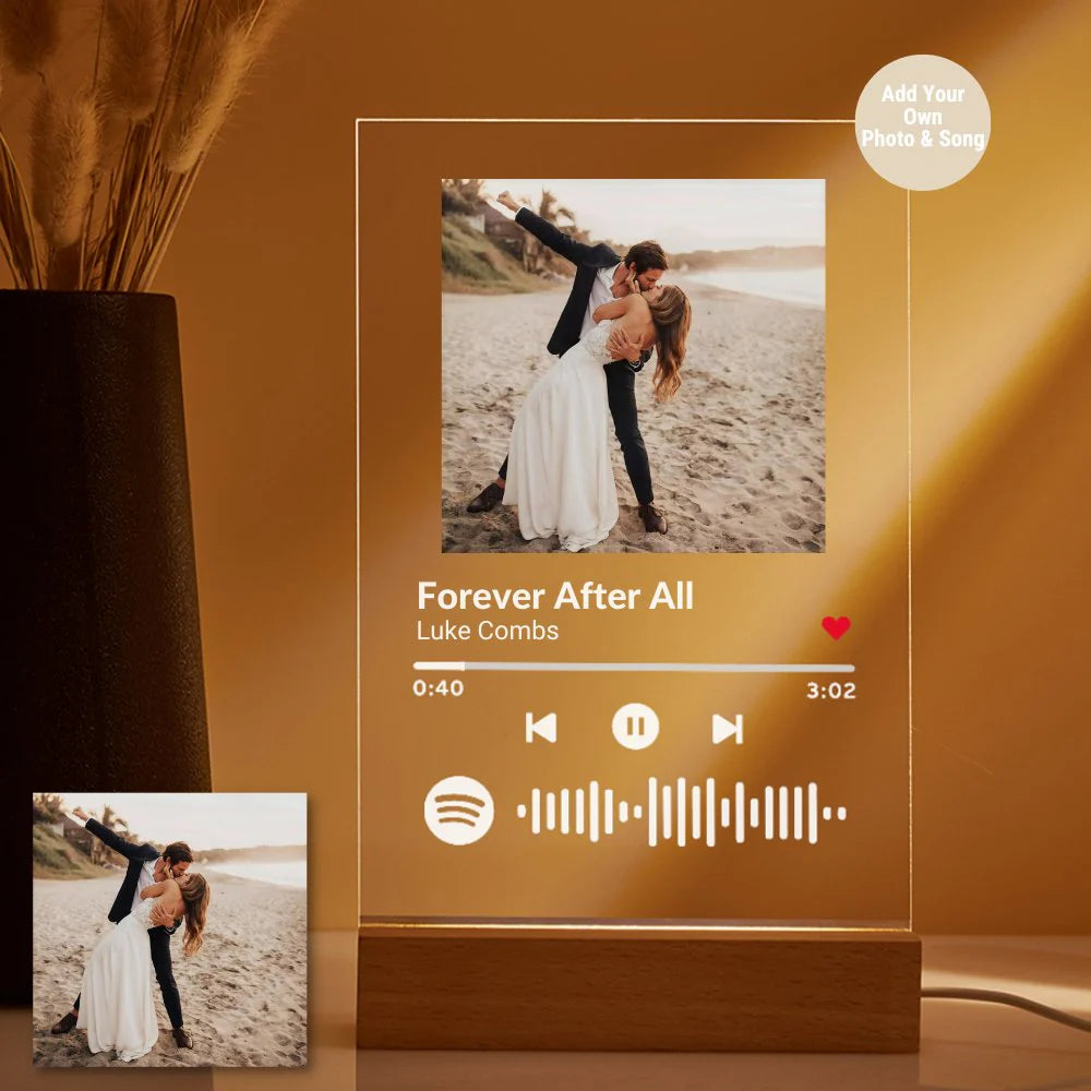 Customizable Spotify Photo Music Plaque Night Light